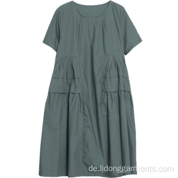 Frauen losen Leinen große Größe Casual Kleid